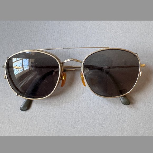 Vintage 90's Gorgio Armani bronze tone eyeglasses - Picture 1 of 12